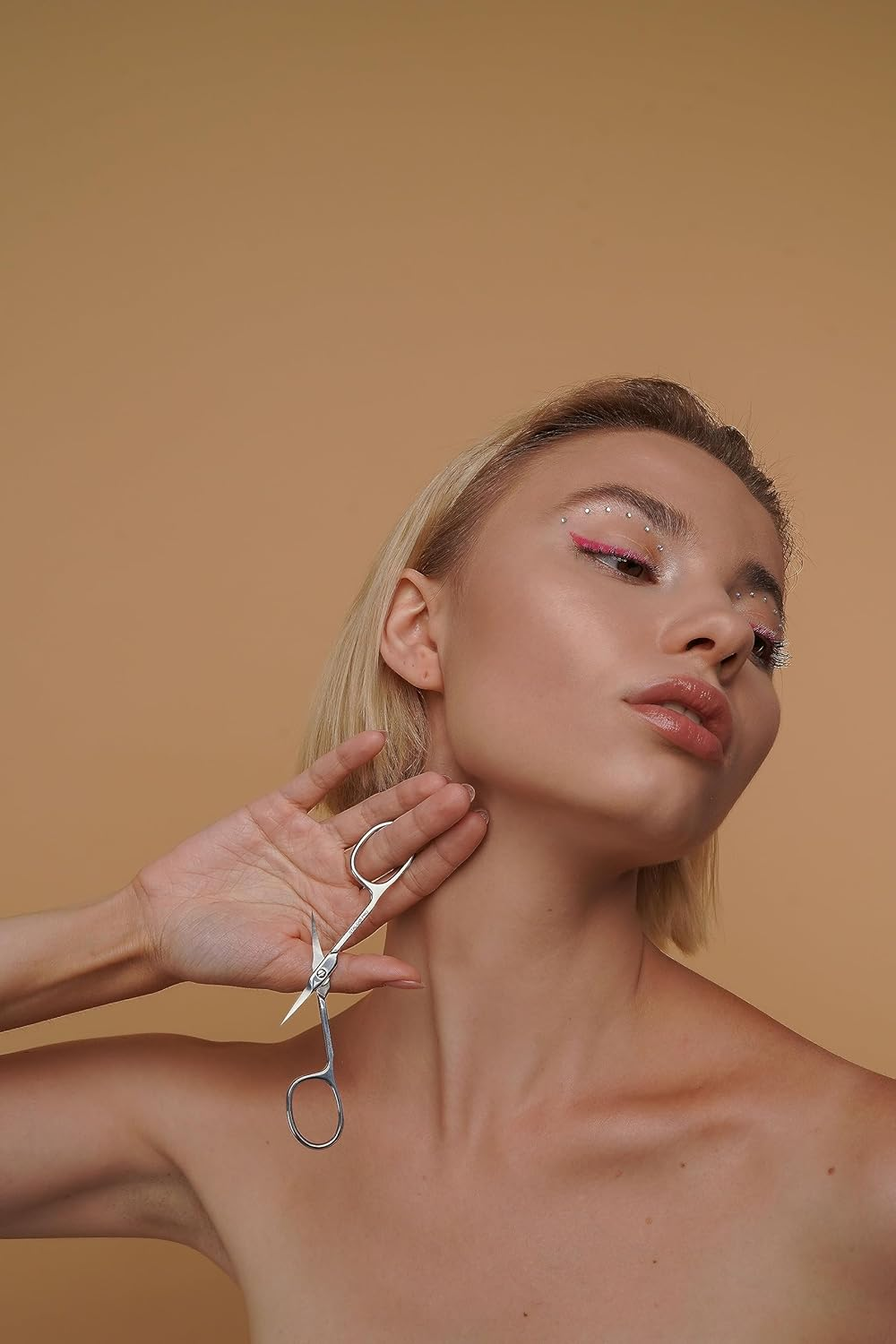 STALEKS PRO by Natury Nails Professional Cuticle Scissors, Ergonomic Rings, Stainless Steel, Medium Handles, Blade Length 24 Mm, Size M. Expert SE-50/2