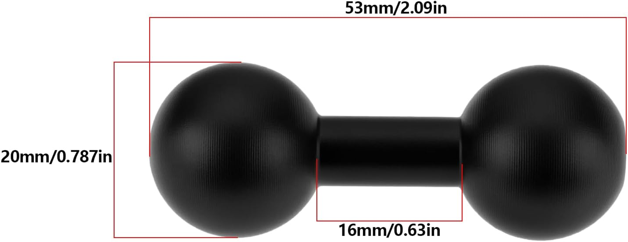 OTOTEC 1Pc Aluminum 20Mm to 20Mm Ball Mount Adapter Universal Double Ball Head Mount Extension Dual Ball Adapter Compatible with Multiple 20Mm Double Ball Mounting Arms image number 3