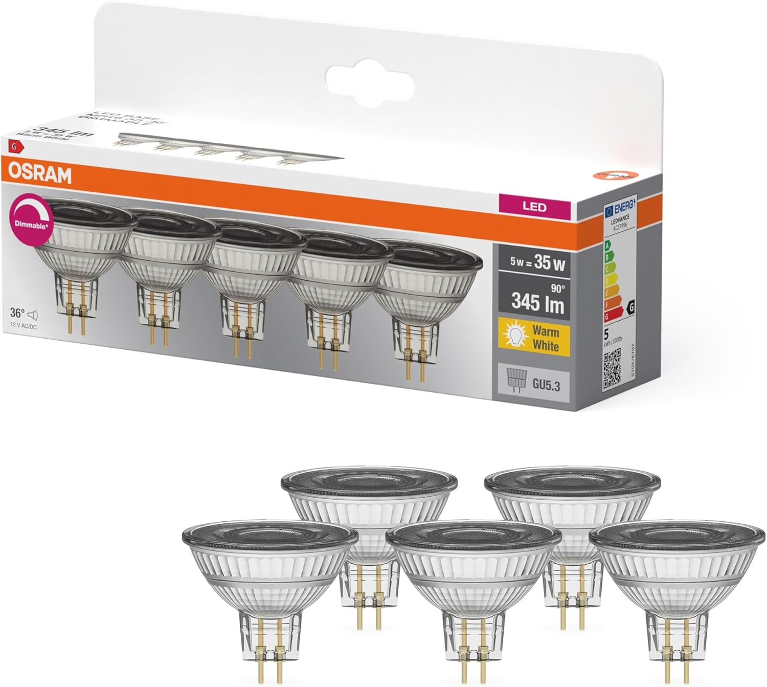 OSRAM LED Base MR16 5 W 927 GU5.3