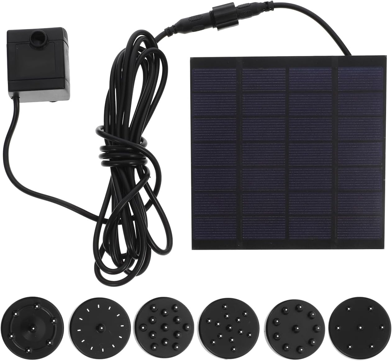 Ipetboom Solar Pond Pump Filter 7V 1W Submersible Water Pump Solar Power Fountain Pump Black for Pool Garden image number 3