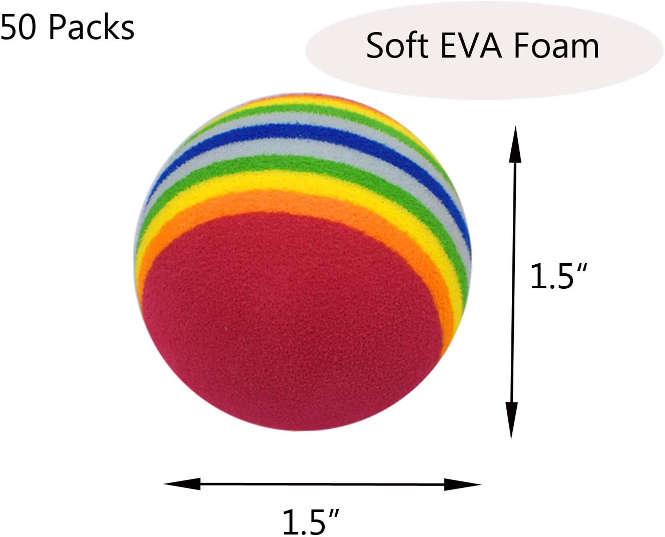 20 Pack Coloure Foam Cat Toys Balls Soft EVA Foam Rainbow Balls Interactive Cats Small Ogs Toys (1.5")