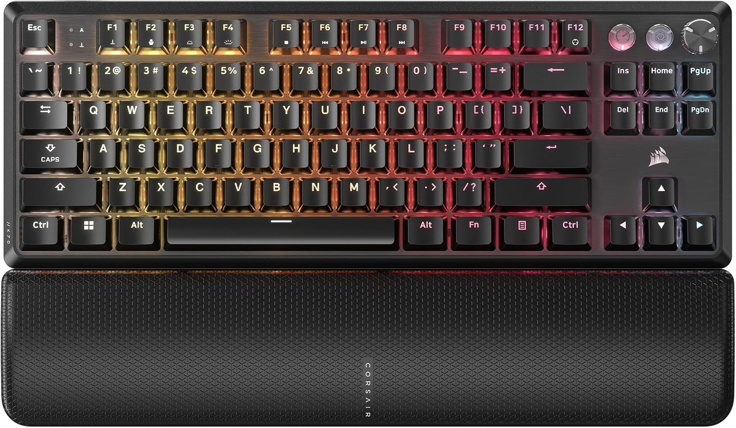 CORSAIR K70 PRO TKL RGB Tenkeyless Mechanical Wired Gaming Keyboard &ndash; Pre-Lubed Hall Effect MGX Hyperdrive Adjustable Switches, Simultaneous SOCD and Rapid Trigger, ABS Double-Shot, QWERTY NA &ndash; White