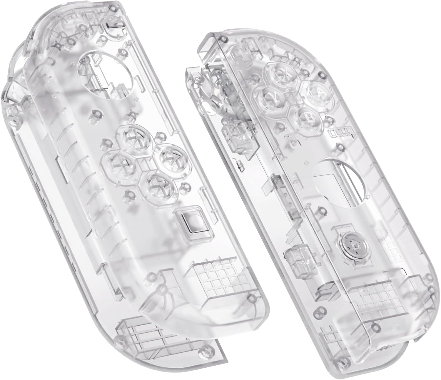 Extremerate Gradient Translucent Green Blue Joycon Handheld Controller Housing with Colorful Buttons, DIY Replacement Shell Case for Nintendo Switch & Switch OLED Model Joy-Con &ndash; Console NOT Included