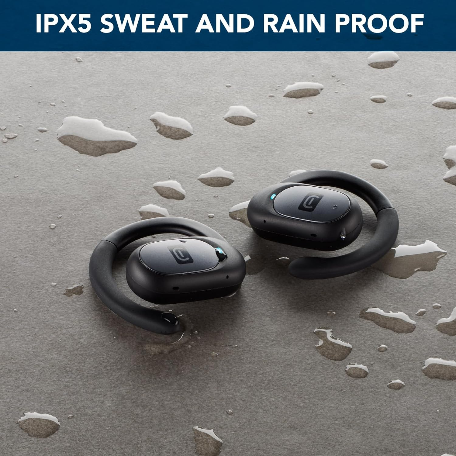 Cellularline - Open Ear Bluetooth Headset - 54 Hours Playtime - IPX5 Certified - Adjustable Headband - Black image number 3