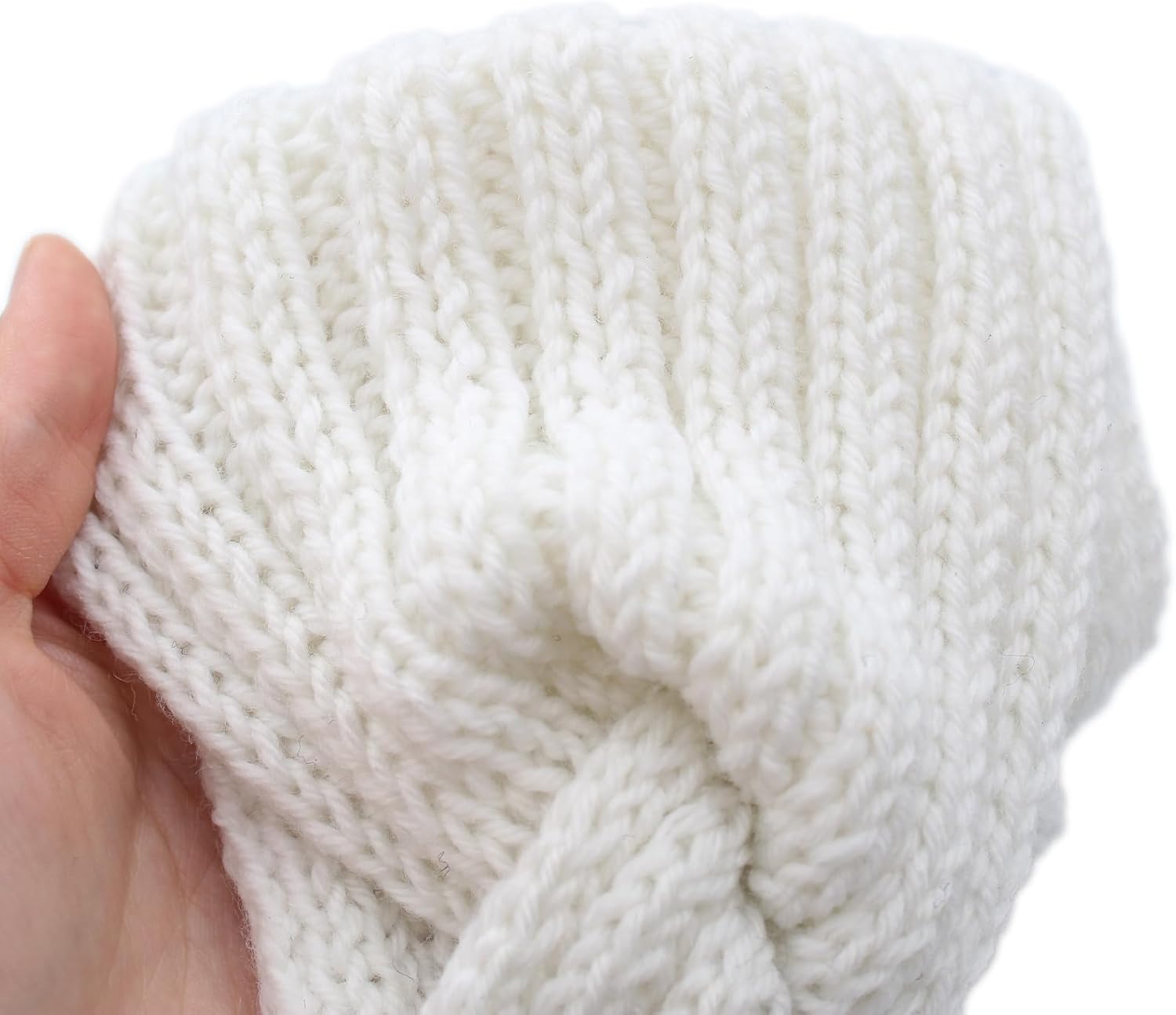 1 X Headbands for Women, Women'S Hair Band, Headband Children Girls, Hair Bands, Autumn Winter Headband Women, Turban, Hair Wrap, Headband, Crochet Elastic, for Yoga, Running, Sports (White) - White image number 3