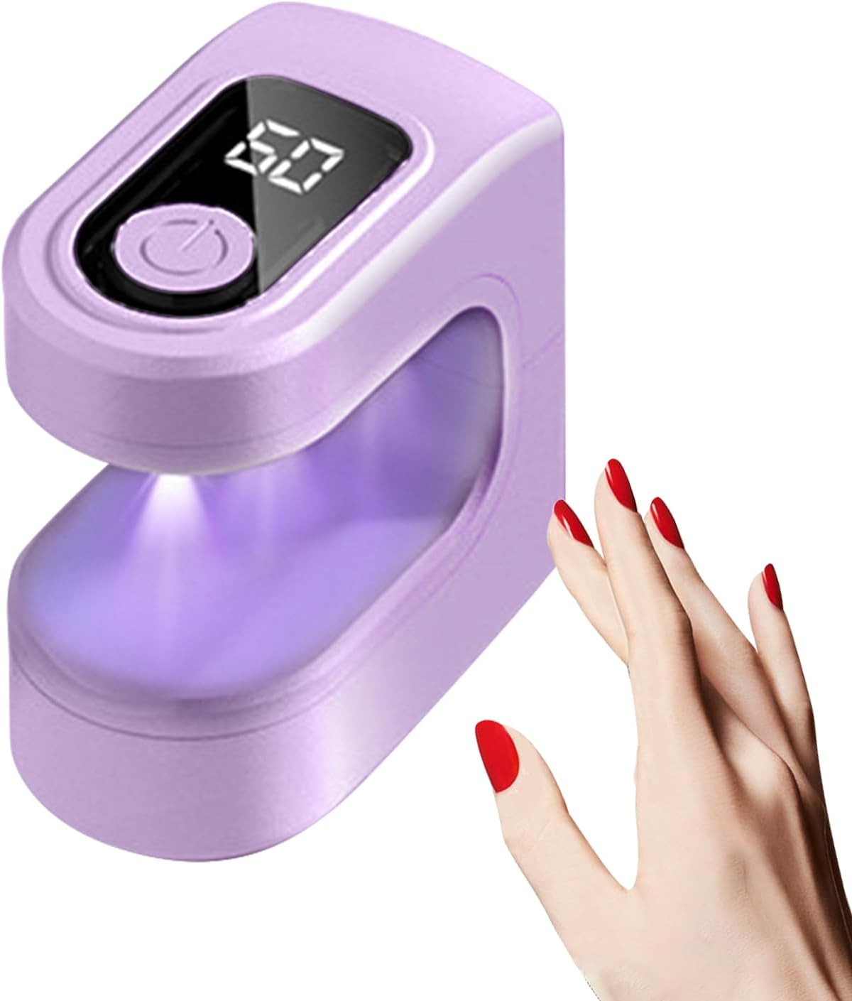 UV Nail Lamp Small - USB Charging Fingernail Drying Tool - Portable Nail Curing Light with 2 Timing Modes for Travel and Home Manicure Salon