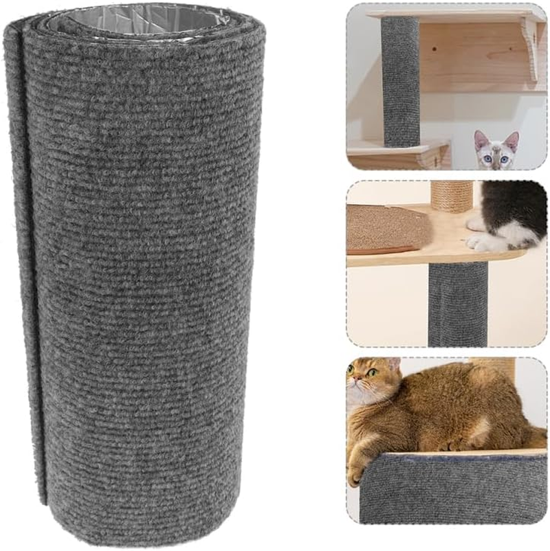 HANABASS Cat Scratch Pad 30X60Cm Self-Adhesive Furniture Protector Cuttable Cat Scratcher Mat for Couch and Trees Light Grey