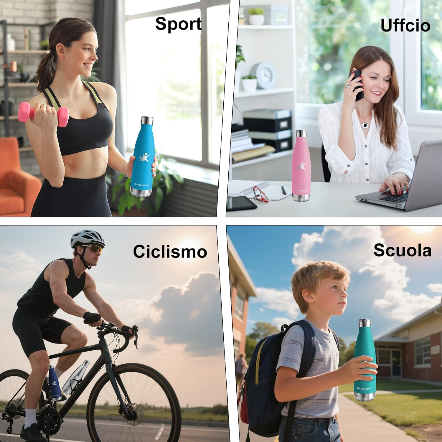 Stainless Steel Drinking Bottle, 750 Ml, Bpa-Free, Insulated Flask, Double-Walled, Leak-Proof, with Screw Cap, Girls' Water Bottle for School, Sports, Camping image number 7