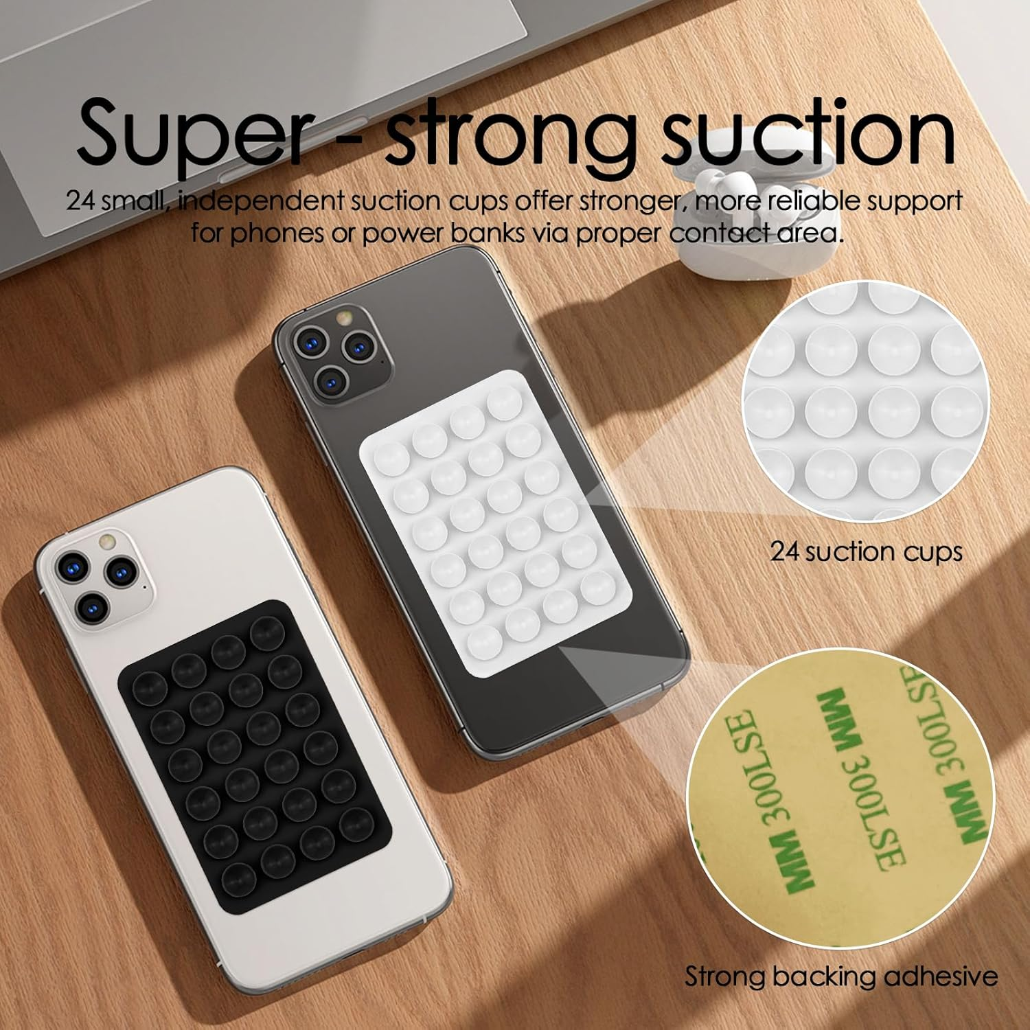 SUNNIFLY 4 Pieces Mobile Suction Cup, Suction Cup for Mobile Phone Can Be Used to Watch Videos, Take Selfies, Adhesive Suction Cup on the Back of the Phone, Removable image number 3