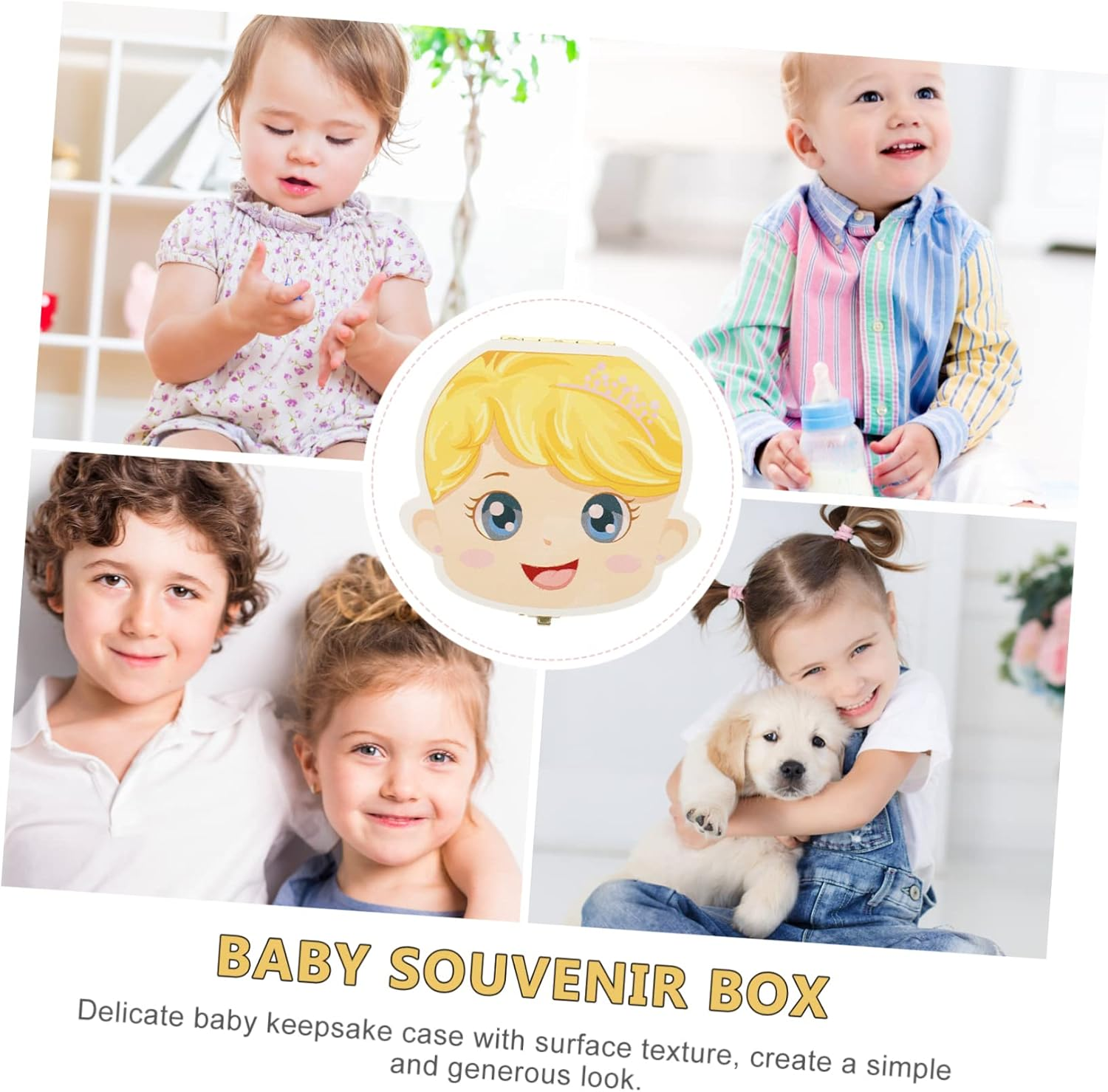 SHOWERORO Teeth Storage Box Tooth Holders Newborn Keepsake Cute Lost Container Milestone Memorial Name Holder Wooden image number 5