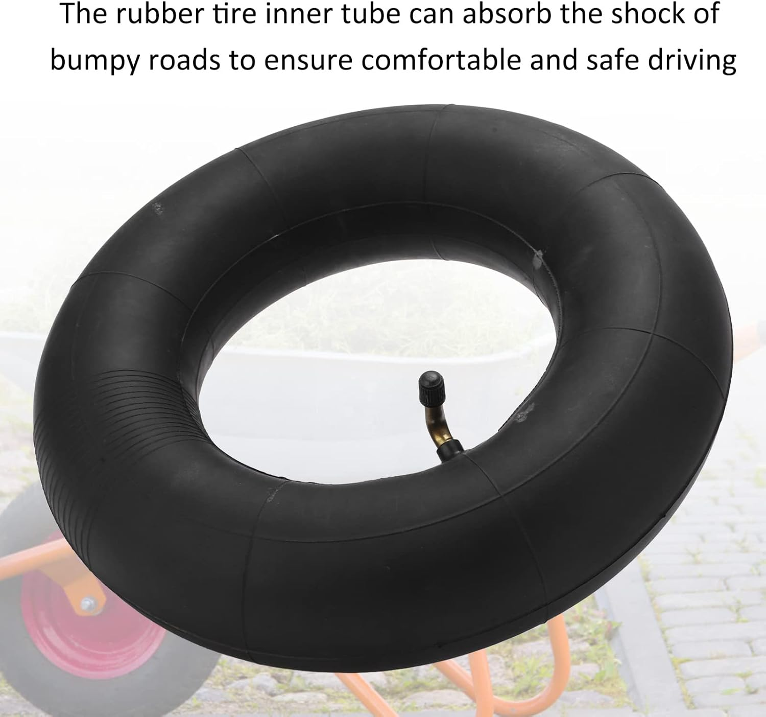 4.10/3.50‑6 Inner Tube with Angled Valve Stem, Replacement Parts Riding Lawn Mower Tire Inner Tubes Shock Absorption for Go Kart Snowblowers Lawn Garden Wheelbarrows Mowers Hand Trucks image number 6