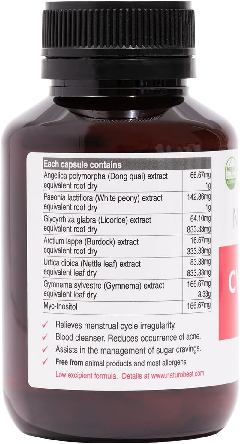NATUROBEST Cycle & Skin Support 90 Capsules | Suitable for Women with PCOS image number 4