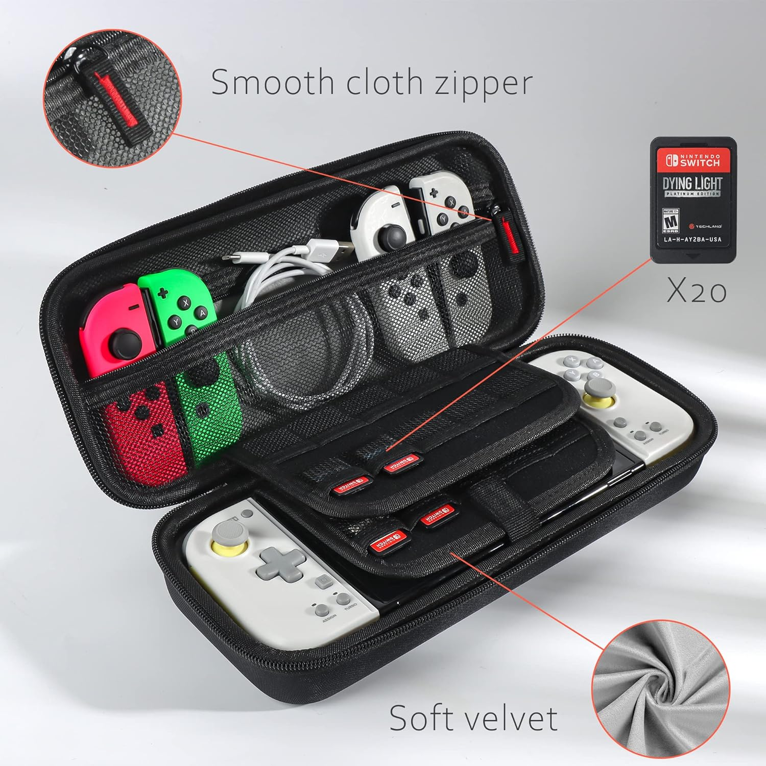 Iofeiwak Carrying Case for Hori Split Pad Pro Compact + Nintendo Switch / Switch Oled - Hard Shell Case for Hori Controllers [Portable][Lightweight][Comprehensive Protection] image number 5
