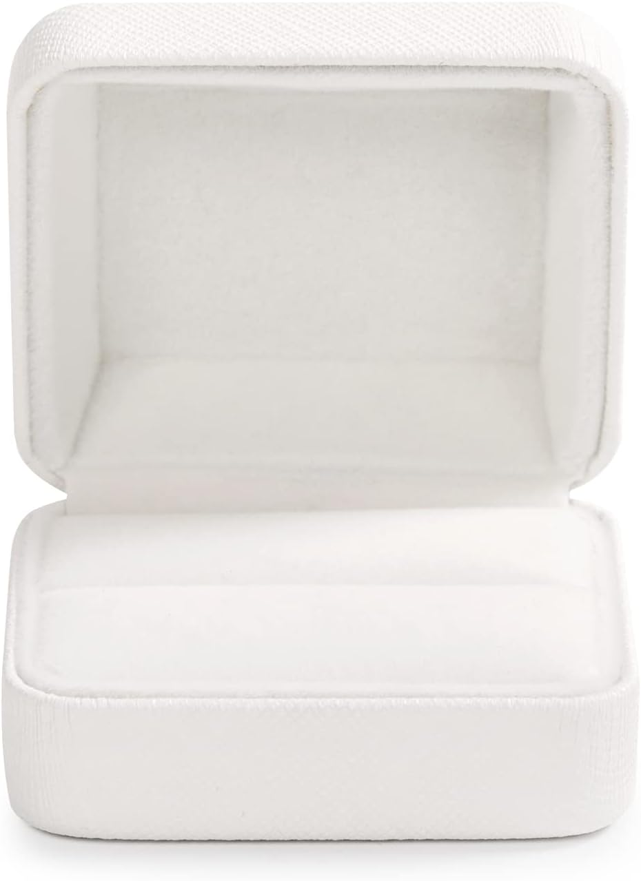 Engagement Ring Box White Ring Box for Proposal,Engagement,Wedding Ring Gift Box Cute Ring Gift Case Jewelry Box image number 1