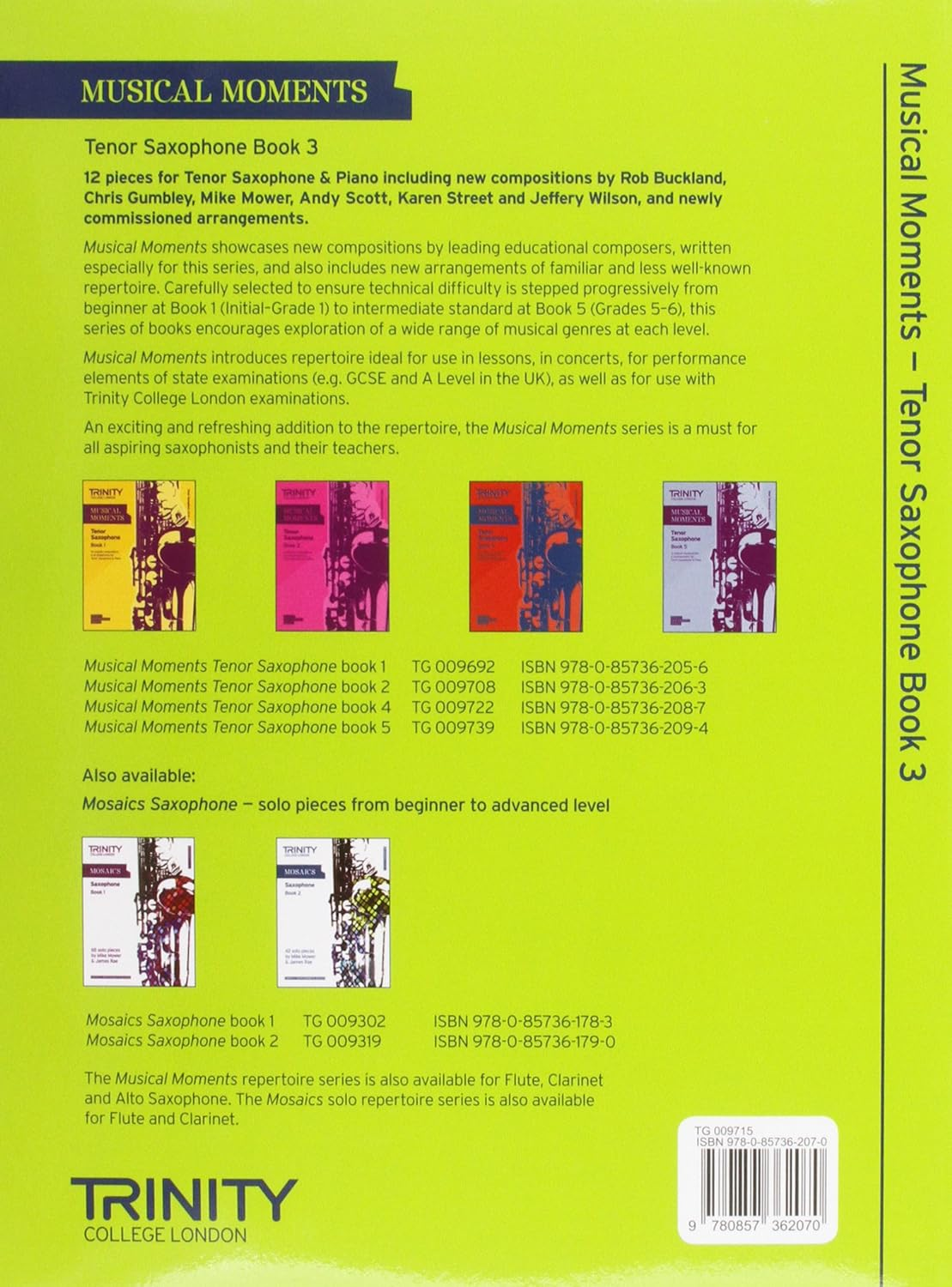 Musical Moments Tenor Saxophone Book 3: Saxophone Teaching Material