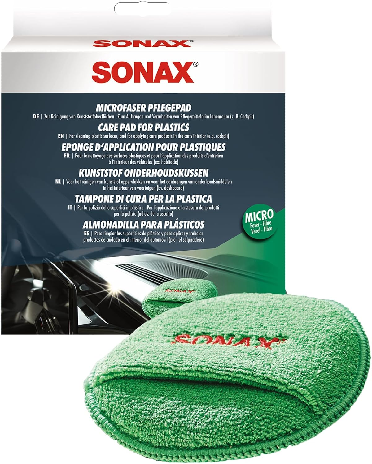 SONAX Australia Care Pad for Plastics Microfibre 18 Cm Diameter (417200) image number 1