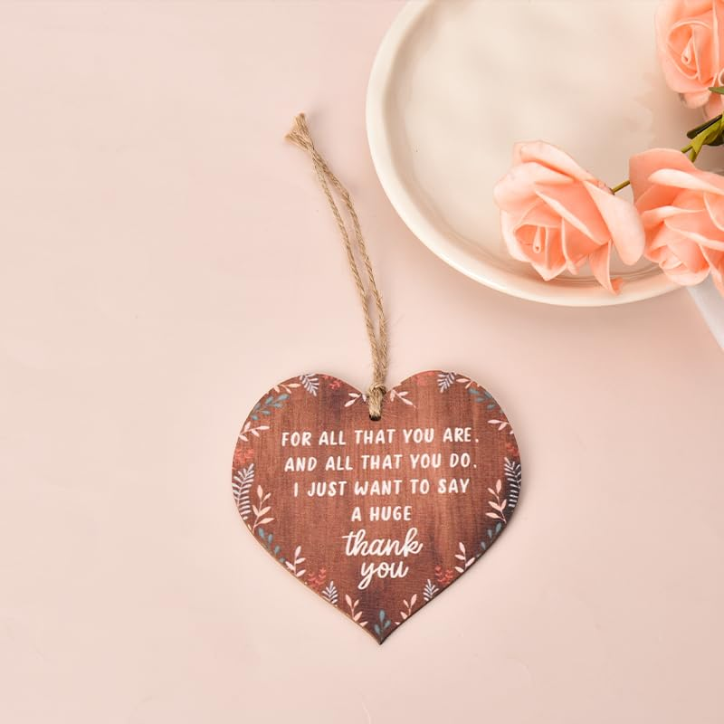 Engraved Wooden Heart Hanging Ornament Sign - Thank You Gifts for Women, Teachers, Coworkers & Friends - Home Decor & Housewarming Gift image number 3