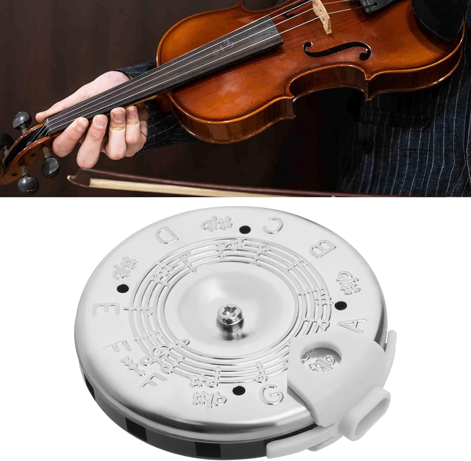 SING F LTD 13 Tone Pitch Pipe Tuner F-F Pitch Pipe Tuning Devices Circular Pitch Pipe Tuner Chromatic Pitch Tuner for Violin Ukulele Guitar Mandolin Banjo Bass image number 5