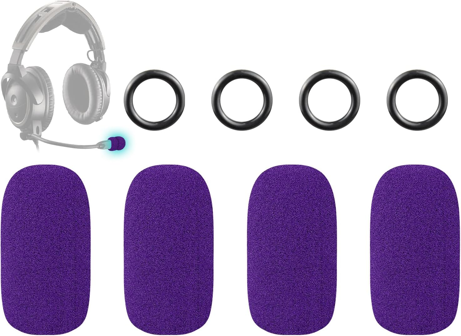 SOULWIT Protective Microphone Foam Cover Pop Filter for Bose Aviation X A10/A20/A30 Headphones, Mic Cover Windscreen with High-Density Foam - Black