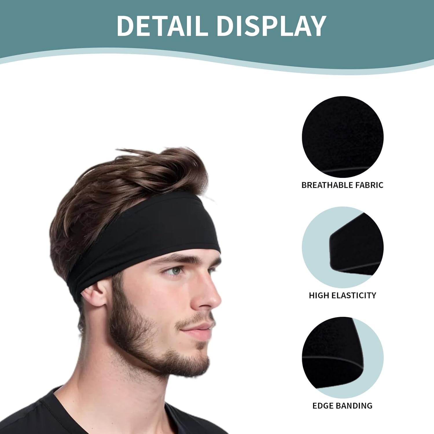 Premium Sports Headbands for Women Men 6 Pack, Non-Slip Running Hair Bands, Lightweight Sweat Bands for Gym, Yoga, and Everyday Use, Suitable Running Headbands for All Activities image number 2