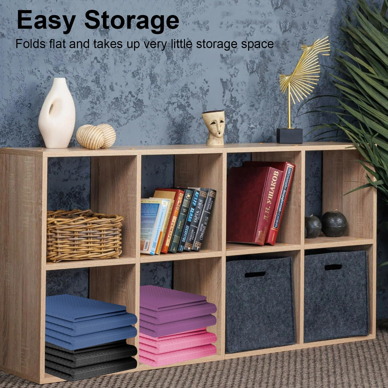 LEFAFA Yoga Mat Non Slip, 6Mm Folding Yoga Mat with Carrying Bag, Lightweight Travel TPE Exercise Pilates Mat for Yoga, Pilates, Home Workouts, and Floor Exercises image number 3