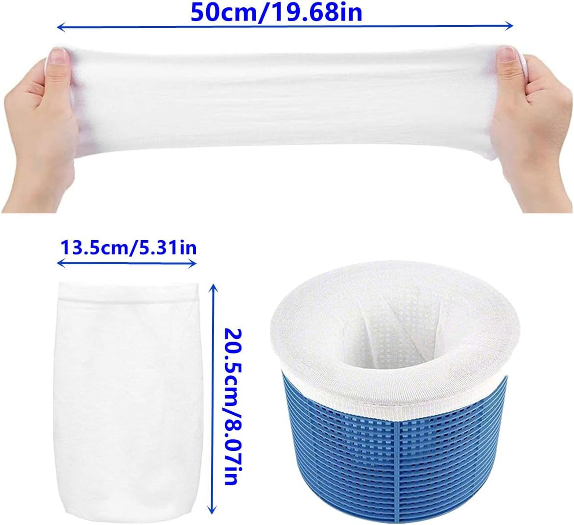 20 Packs of Pool Filter Socks, Pool Litter Cover, Pool Skimmer Socks, Filter Sock Net for Skimmer Baskets Dust and Stain Cover to Clean Pool Debris and Leaves image number 1