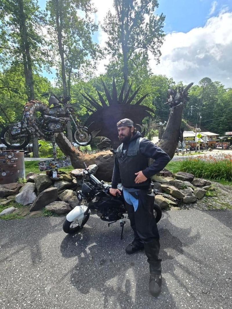 BYKR Leather Motorcycle Chaps for Men & Women Overpants Cowboy Riding Biker Vintage Chap Pants Adjustable Waist & Length image number 3