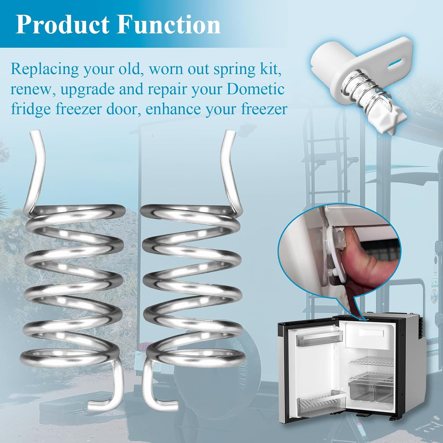 Spring Assembly Kit 3-In-1 Left for Dometic RV Camper Trailer Single Door Fridge Freezer (Spring Combo)