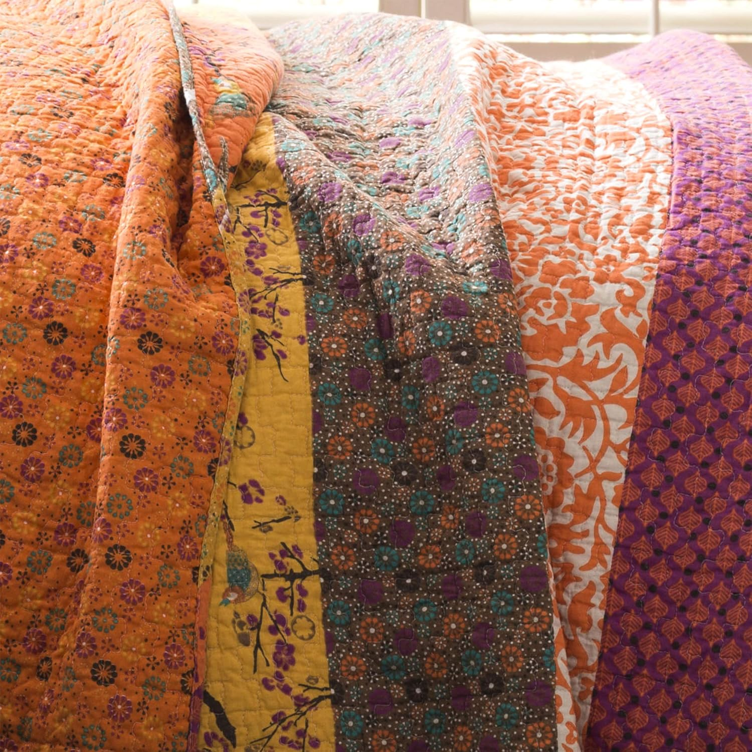 Lush Decor Royal Empire 3-Piece Quilt Set, Full/Queen, Tangerine - Tangerine image number 5