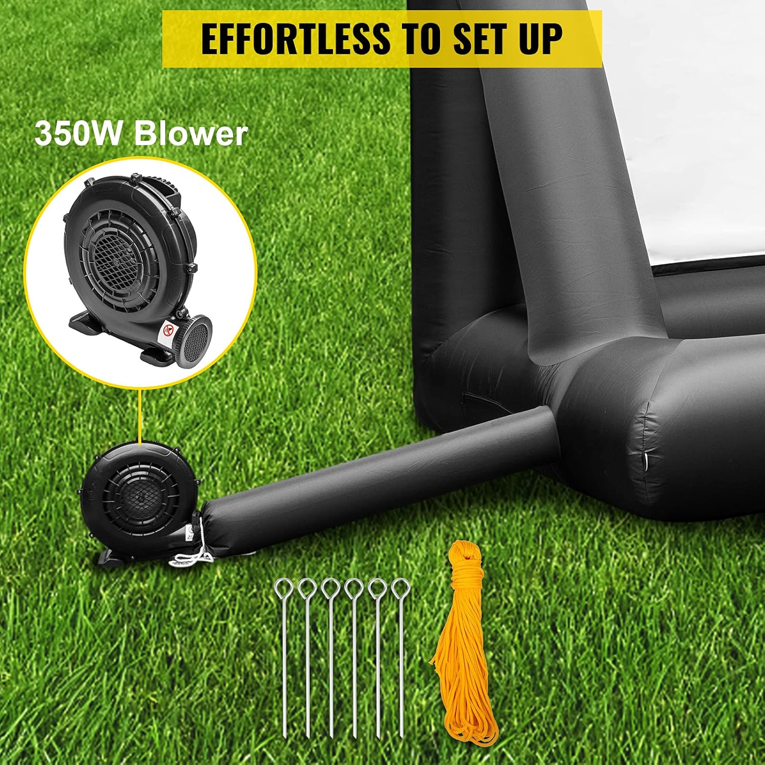 VEVOR Inflatable Movie Screen 6M Inflatable Projector Screen for outside with 350W Air Blower Inflatable Screen Oxford Fabric Material Blow up Screen for Outdoor Movie Supports Front/Rear Projection image number 5