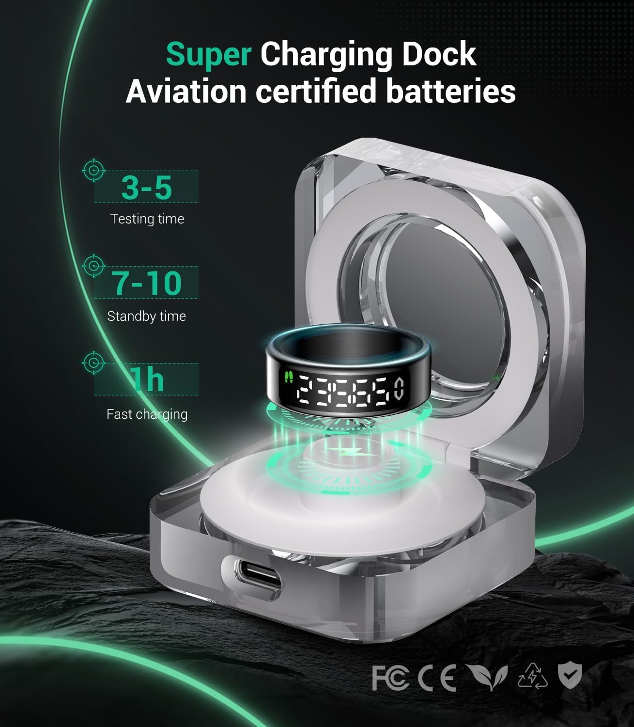 Smart Ring 6Th Generation 【JZ5.0 Chip & 0% Measurement Error】【Military Tested Titanium Design & IP68】 Fitness Ring - 30 Language Support Smart Rings for Men and Women for Android Ios #12 image number 5