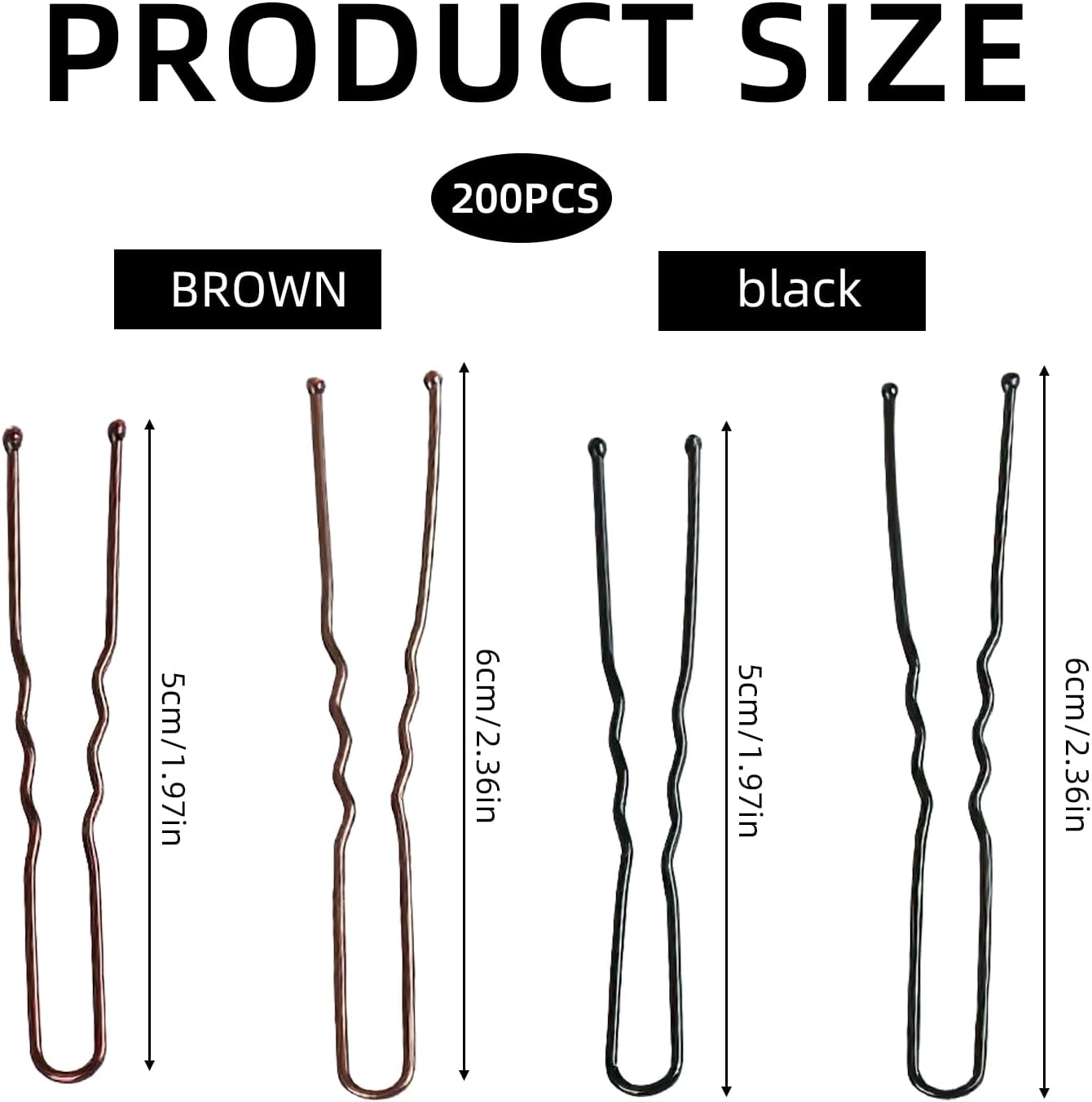 Bobby Pins Brown Metal Hair Clips U Shaped Hair Pins Black With