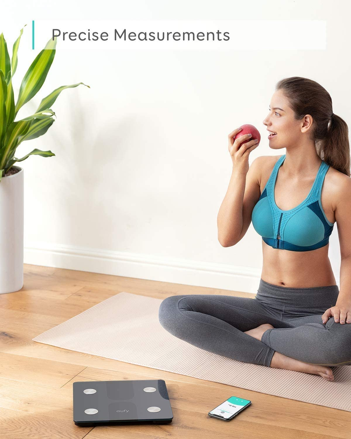 Eufy by Anker, Smart Scale C1 with Bluetooth, Body Fat Scale, Wireless Digital Bathroom Scale, 12 Measurements, Weight/Body Fat/Bmi, Fitness Body Composition Analysis, Black/White, Lbs/Kg image number 6