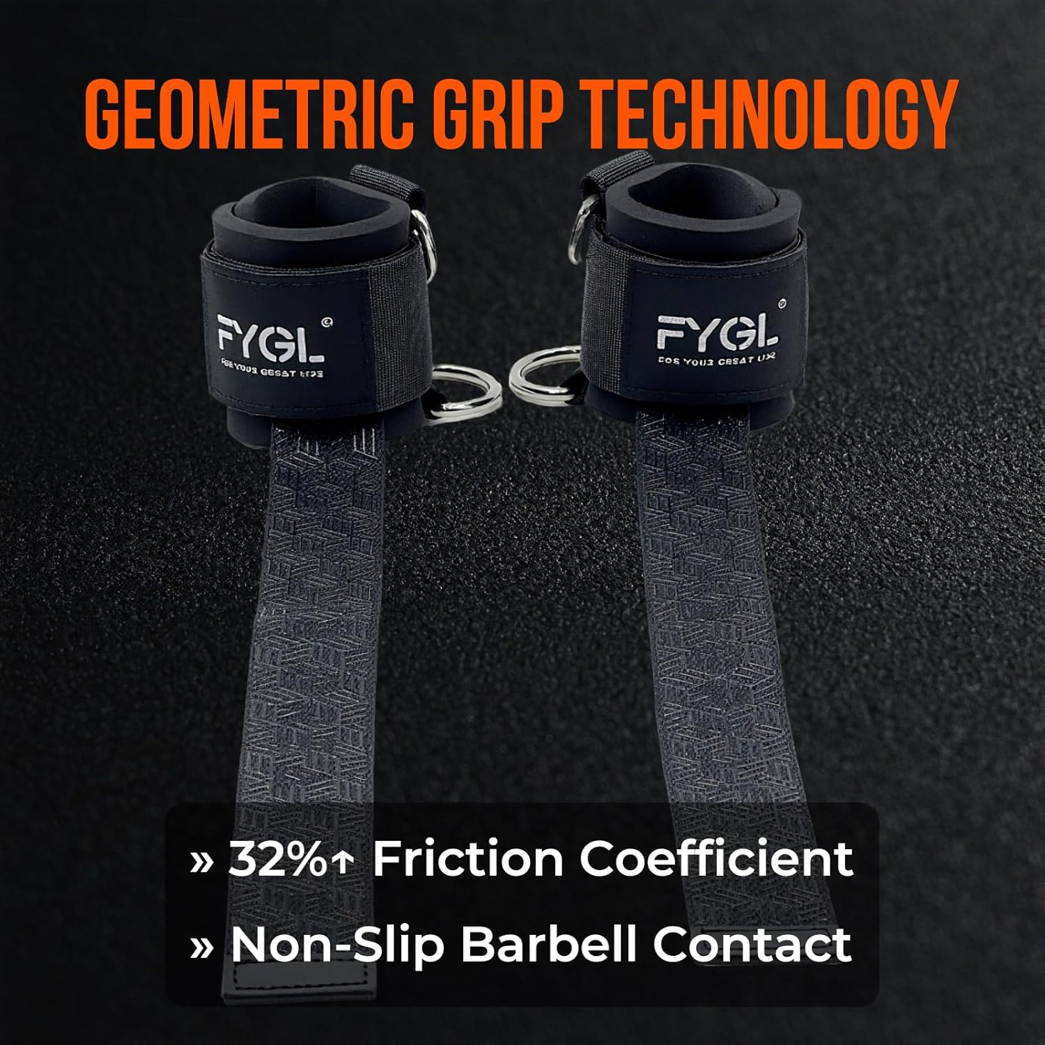 FYGL Double D Ring Weightlifting Straps: 7Mm Neoprene Padding & Anti-Slip Grip for Deadlifts, Cable Machines - Adjustable Fit for Men & Women image number 2