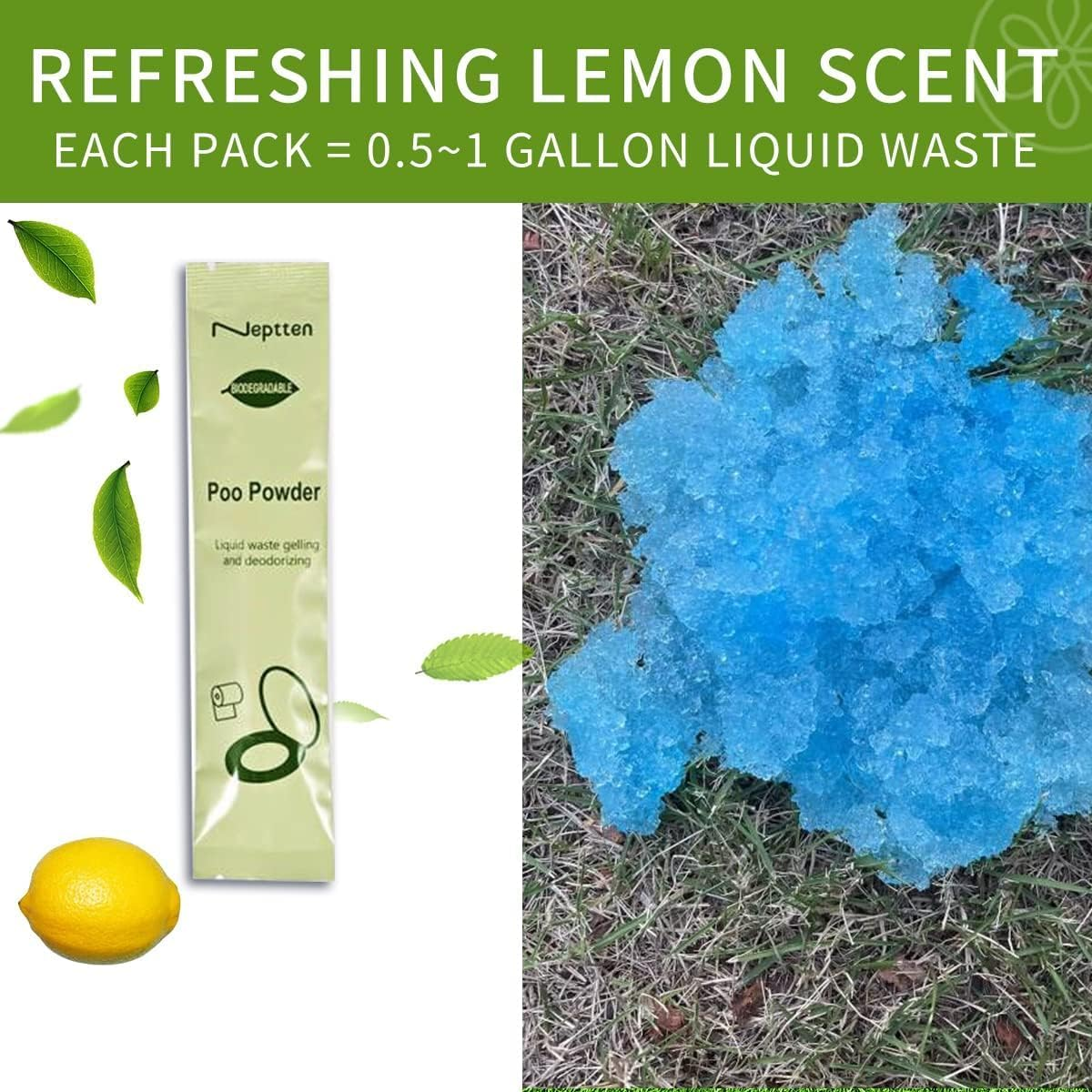 Portable Toilet Powder. Neutralize Odor/Fast-Acting Gel. Safe & Easy to Use. Bio Toilet Chemicals, Porta Potty Chemicals. Toilet on the Go with Porta Potty for Camping - 2 Pack image number 4