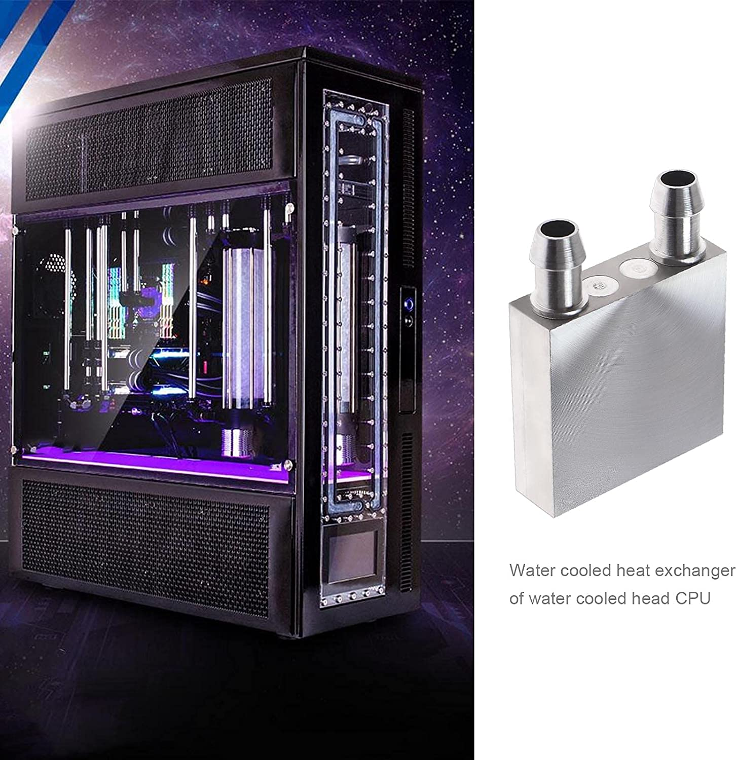 Emsea 2X Aluminum Water Cooling Block 40X40X12Mm for Water Cooler Heat Sink System image number 2