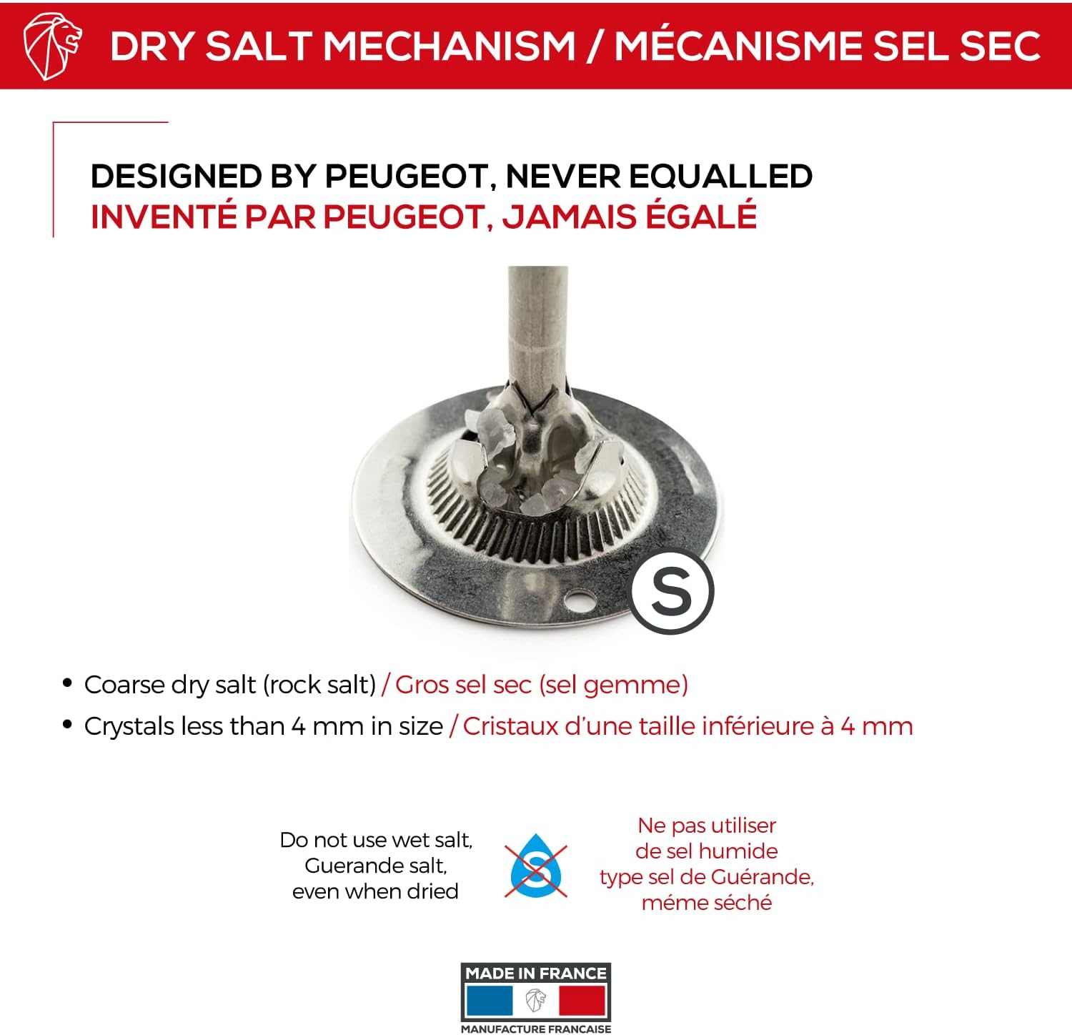 (30Cm/12) - Peugeot 32524 Paris Chef U'Select Stainless Steel 30Cm - 12" Salt Mill image number 4