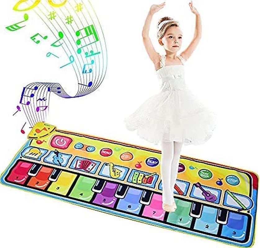 Kids Musical Piano Mats, Musical Toys Baby Floor Piano Keyboard Big Mat Carpet Blanket Touch Playmat Early Education Toys for 1 2 3 4 5 6+ Year Girls Boys Toddlers (140 X 60Cm) image number 2