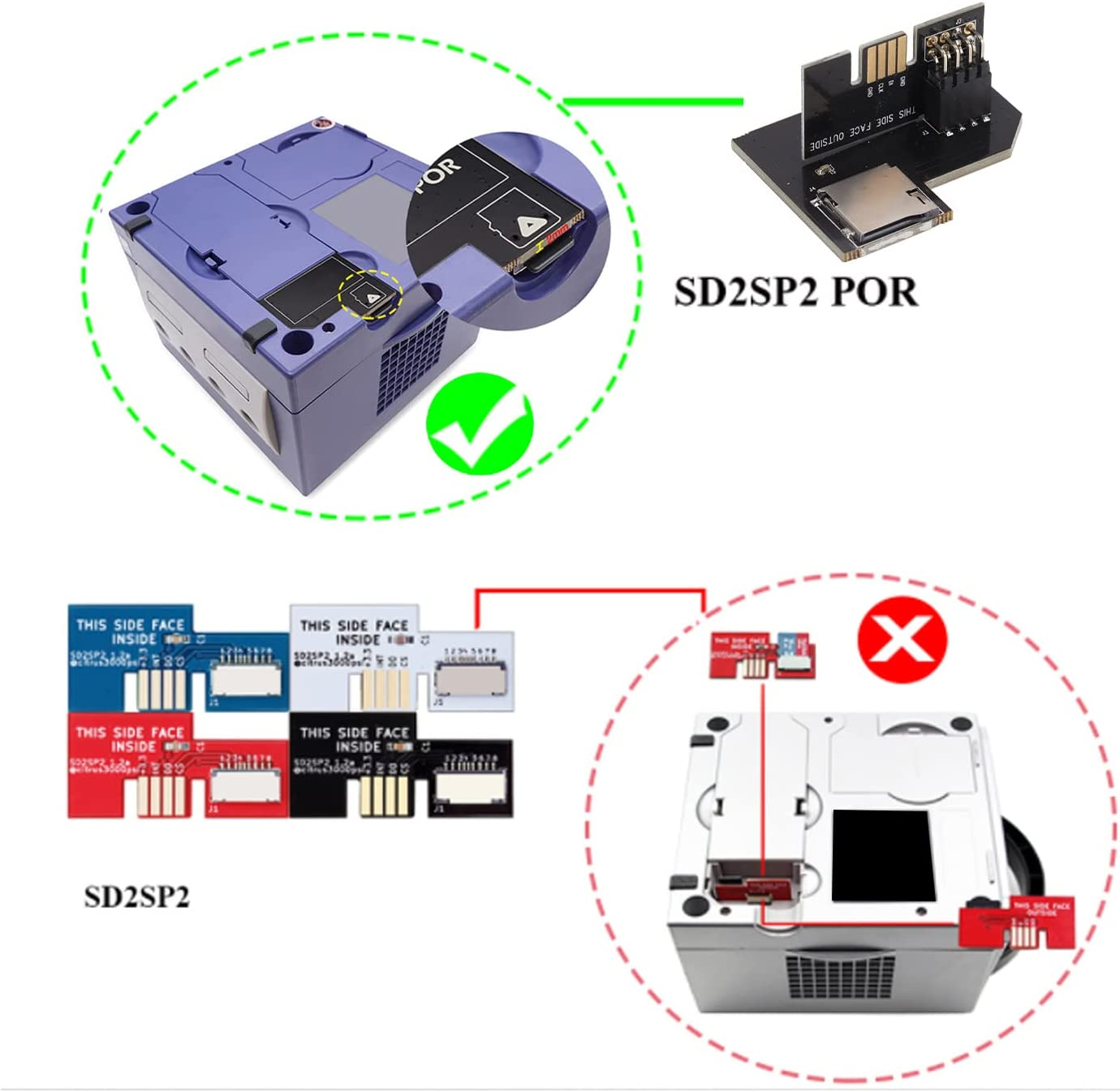 NGC SD2SP2 PRO Adapter,Sd Card Reader Swiss Boot Disc Mini DVD Xeno GC Chip Allow Use Memory Card Larger than 2GB Compatible with (PAL EU Version) image number 3