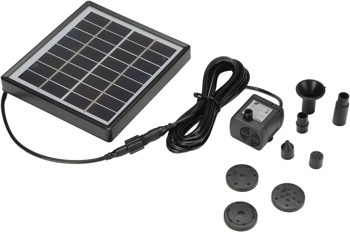 2W Energy Saving Solar Fountain Pump Efficient Water Fountain for Bird Bath Small Pond Solar Powered Water Cycle Oxygen Plastic Black 342G image number 1