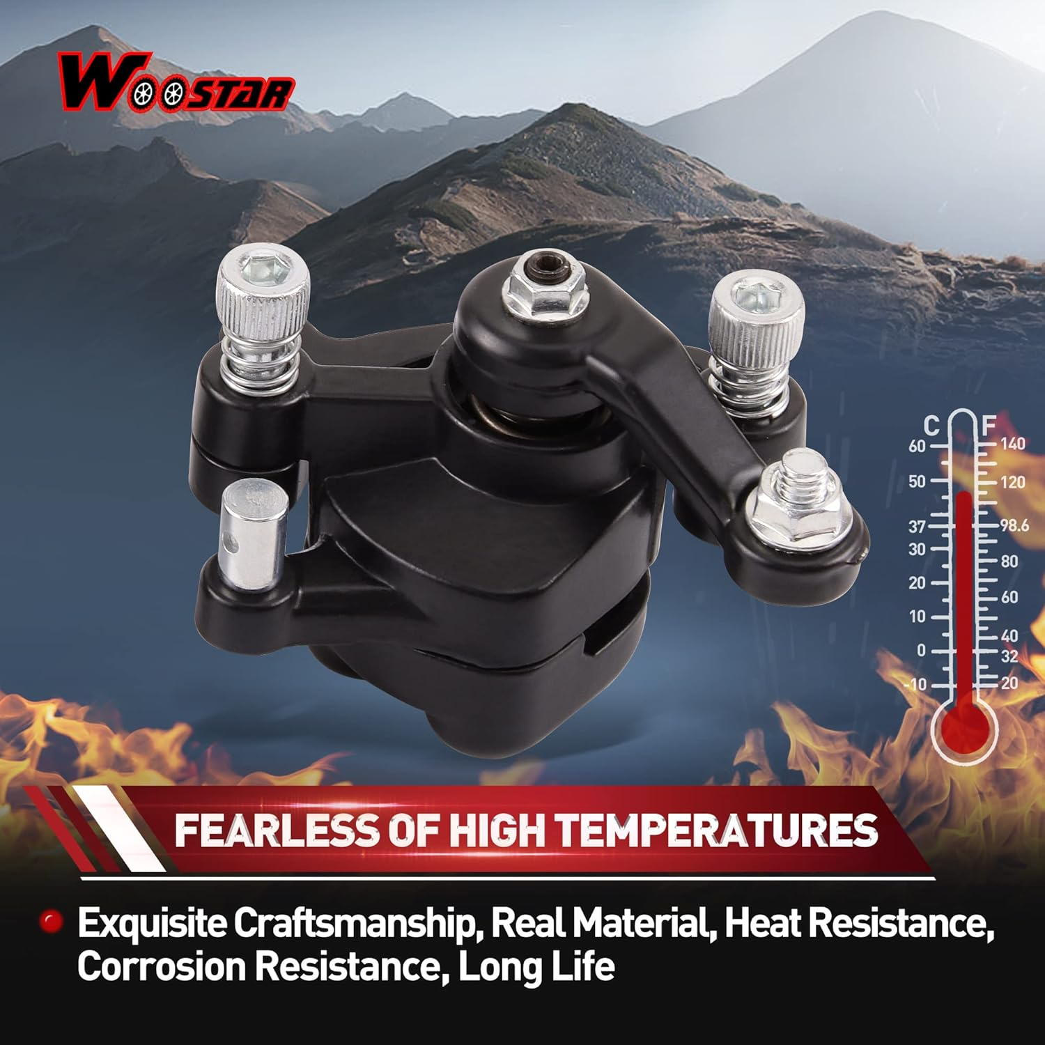 WOOSTAR Front and Rear Disc Brake Caliper Replacement for 2 Stroke 43Cc 47Cc 49Cc 50Cc Pocket Bike Dirt Pit Bike Pack of 2 image number 2