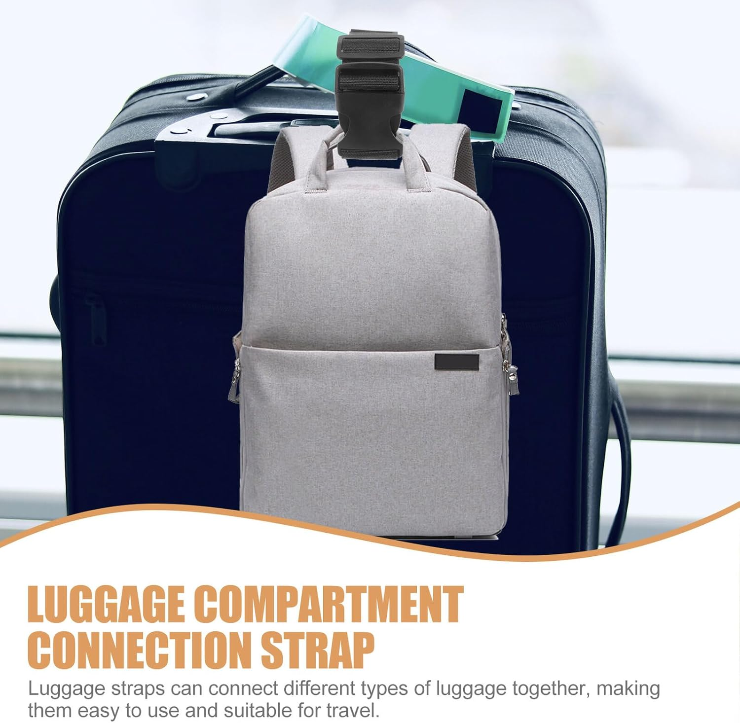 GALPADA 4 Pcs Adjustable Adding Bag Luggage Straps Fabric and Plastic Material Secure and Flexible Connectors for Travel Suitcases and Backpacks Practical Multi-Suitcase Bundling