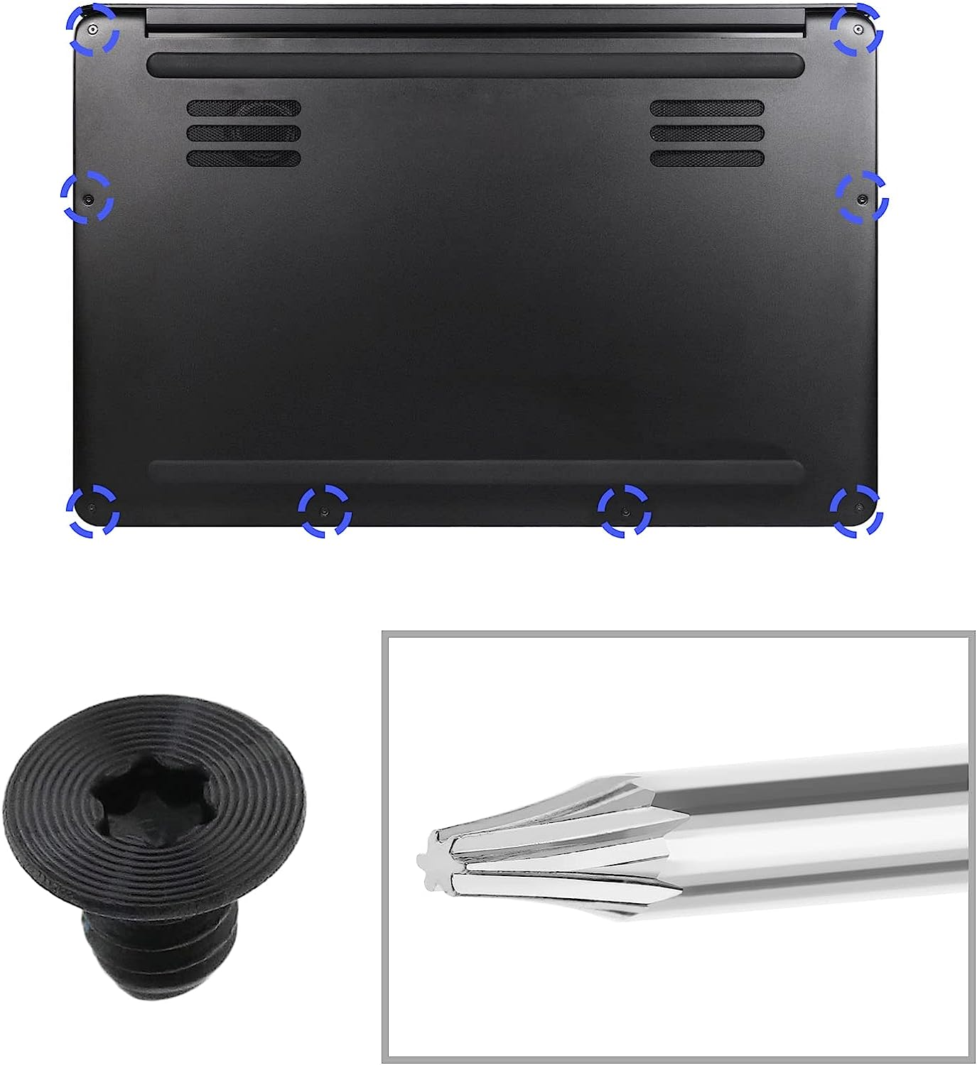 SING F LTD 20PCS M2X3 Torx T5 Laptop Bottom Case Screws with T5 Torx Screwdriver Compatible with Razer Stealth 13.3" Blade 15" Alloy Computer Components image number 2
