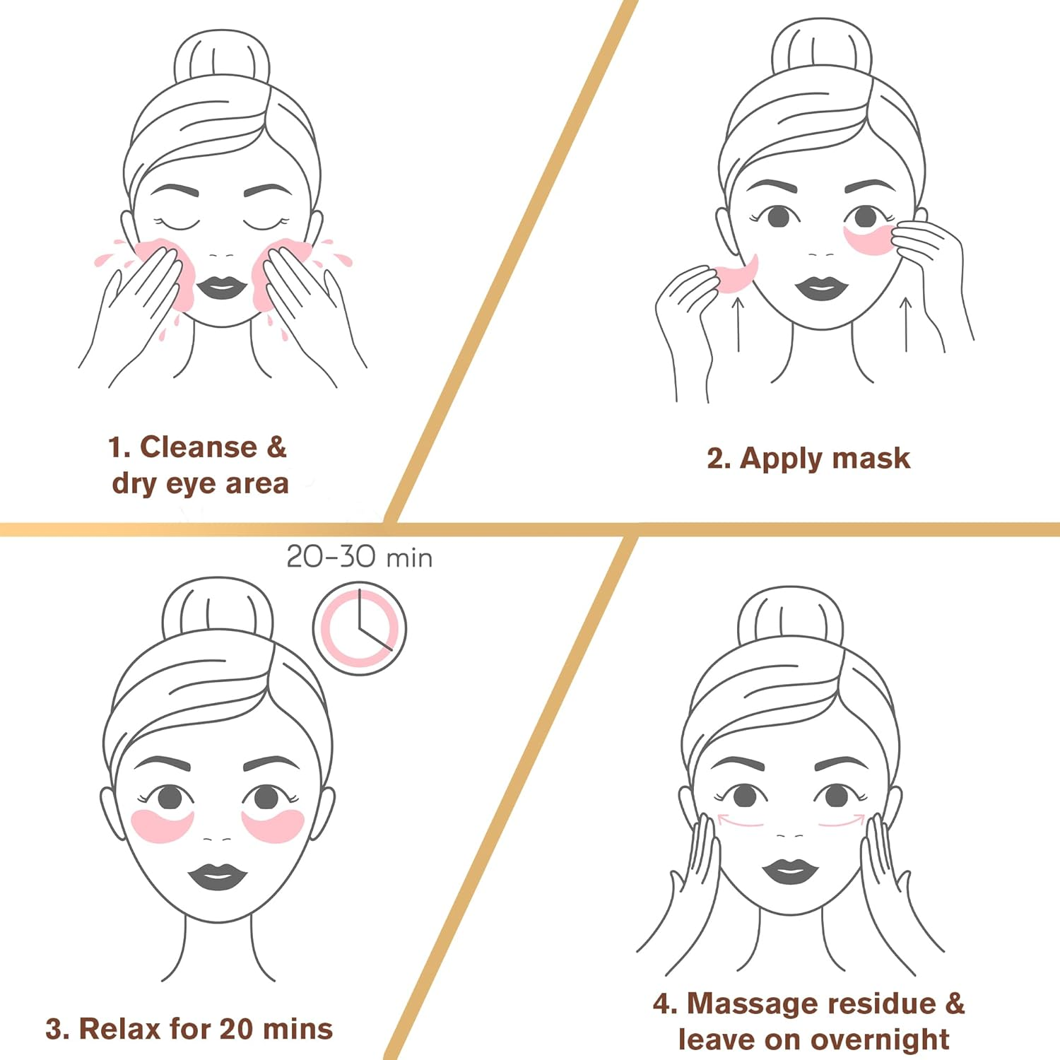 Lktvys Gold under Eye Patches &ndash; 20 Pairs / 40PCS Eye Gel anti Wrinkles Patches for Dark Circles, Wrinkle & Firming Patches &ndash; Eye Mask Skincare image number 4