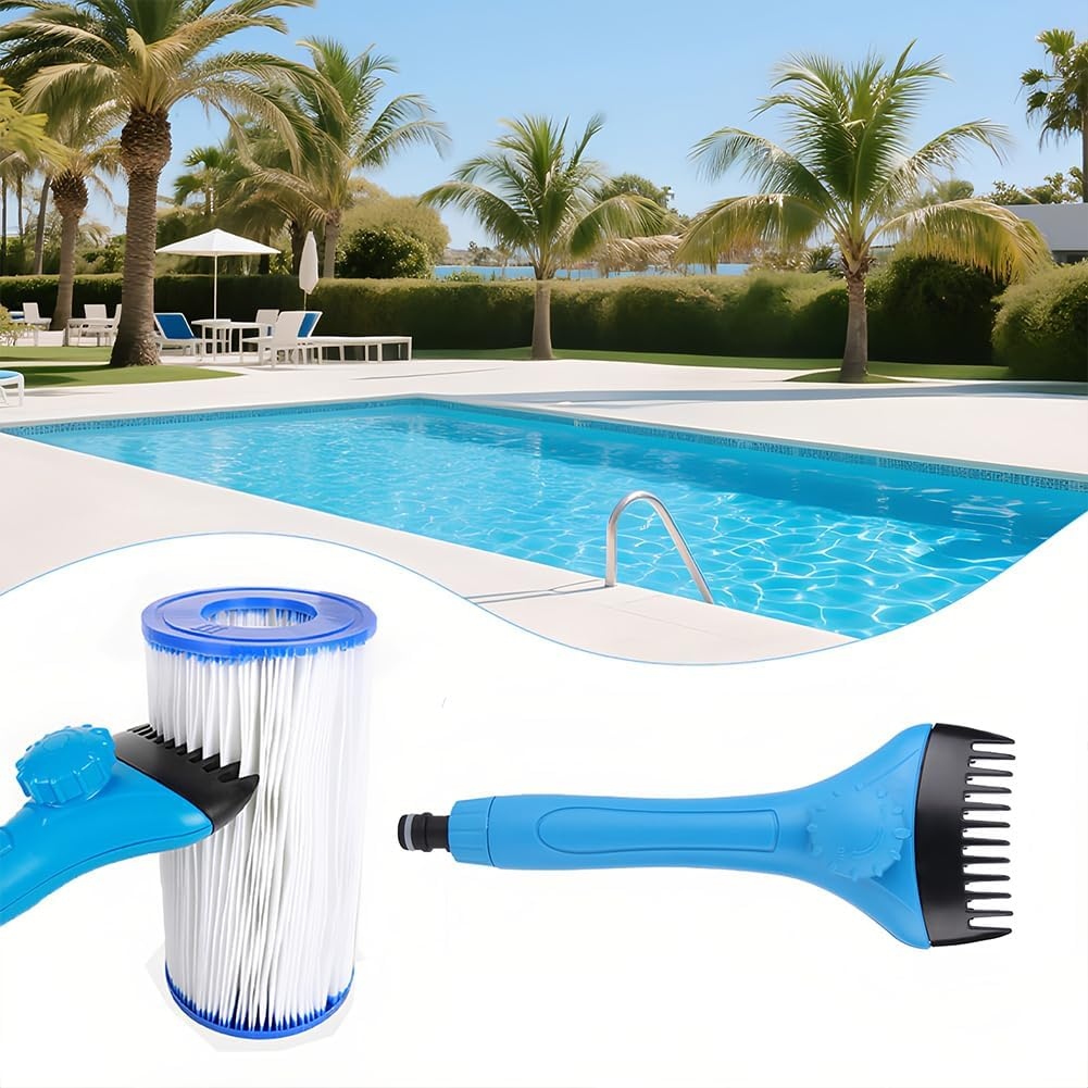 Joyzan Pool Filter Cleaner, Cartridge Cleaner Removes Leaves Debris Dirt Hot Tub Filter Cartridge Cleaner Tool with Hose Connection Adjusting Knob image number 6