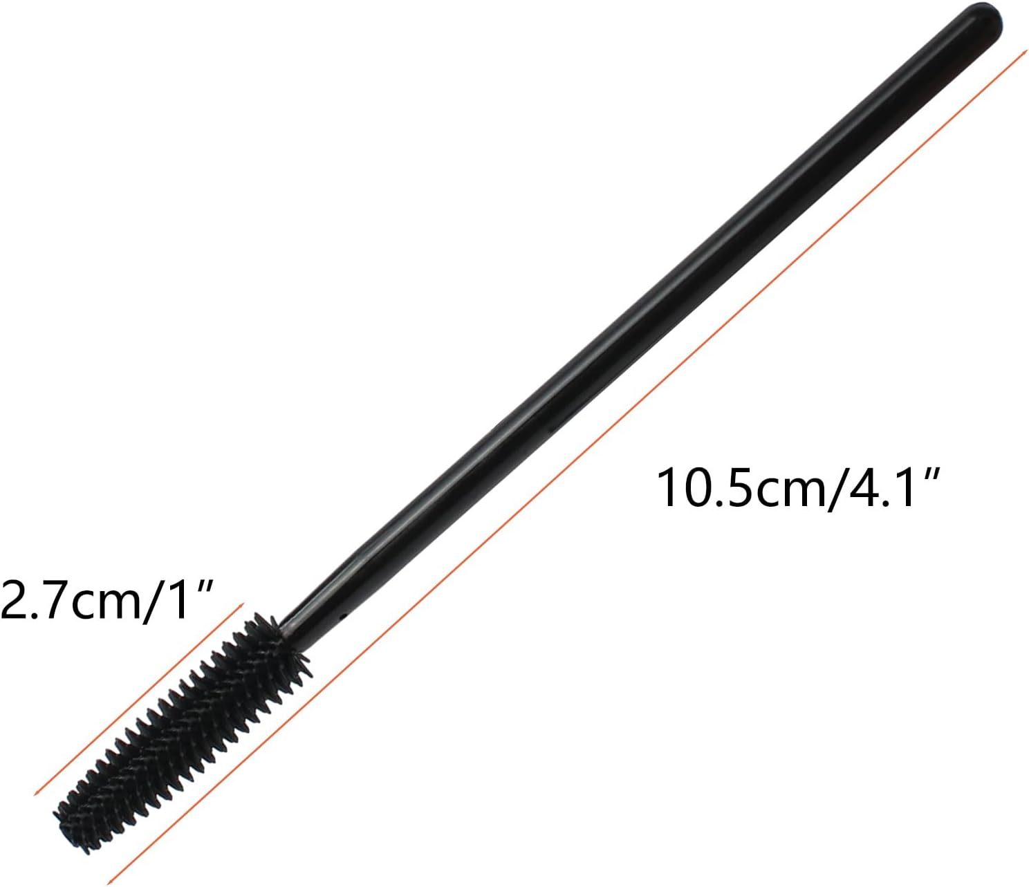 100Pcs Disposable Silicone Eyelash Mascara Brushes Wands Applicator Eyebrow Brush Makeup Tool Kit Set (All Black) image number 1