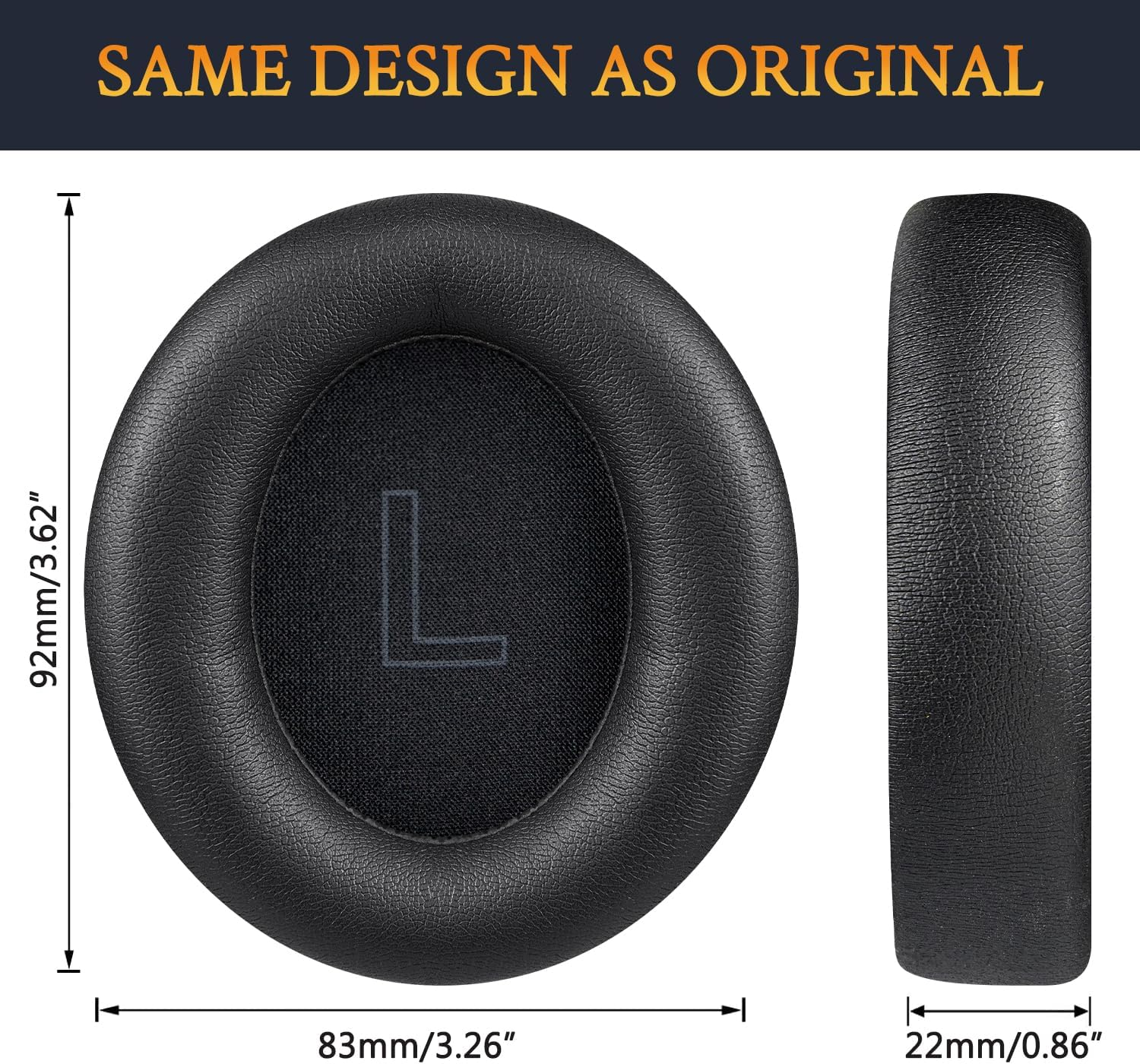 SOULWIT Earpads Replacement for Anker Soundcore Life Q30/Q35 Headphones, Ear Pads Cushions with Softer Protein Leather, Noise Isolation Foam - Black - Blue image number 6