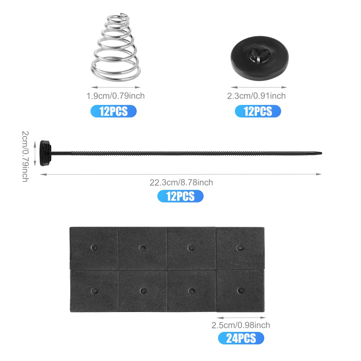 3 Sets/60Pcs Car Fan Mounting Kit, Radiator Cooling Fan Mounting Kit Electric Cooling Fan Mounting Kit Universal Transmission Cooler Installation Kit for Car Vehicle image number 2