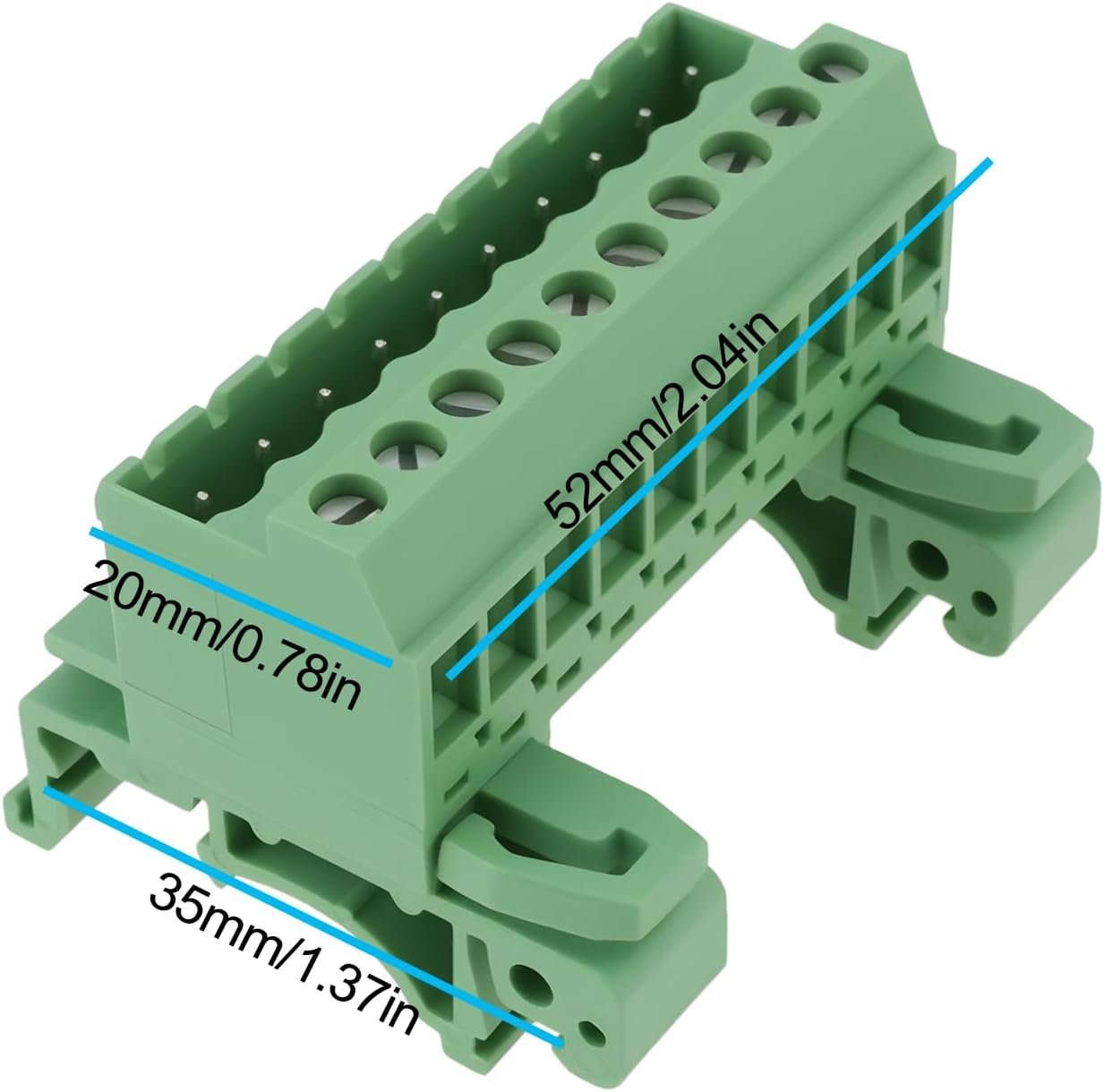 Be in Your Mind 2X 10Pin DIN Rail Connector 2.5/10-G-5.08 5.08Mm Pitch Screw Terminal Block for Industrial Electrical Systems for 35Mm DIN Rail image number 1
