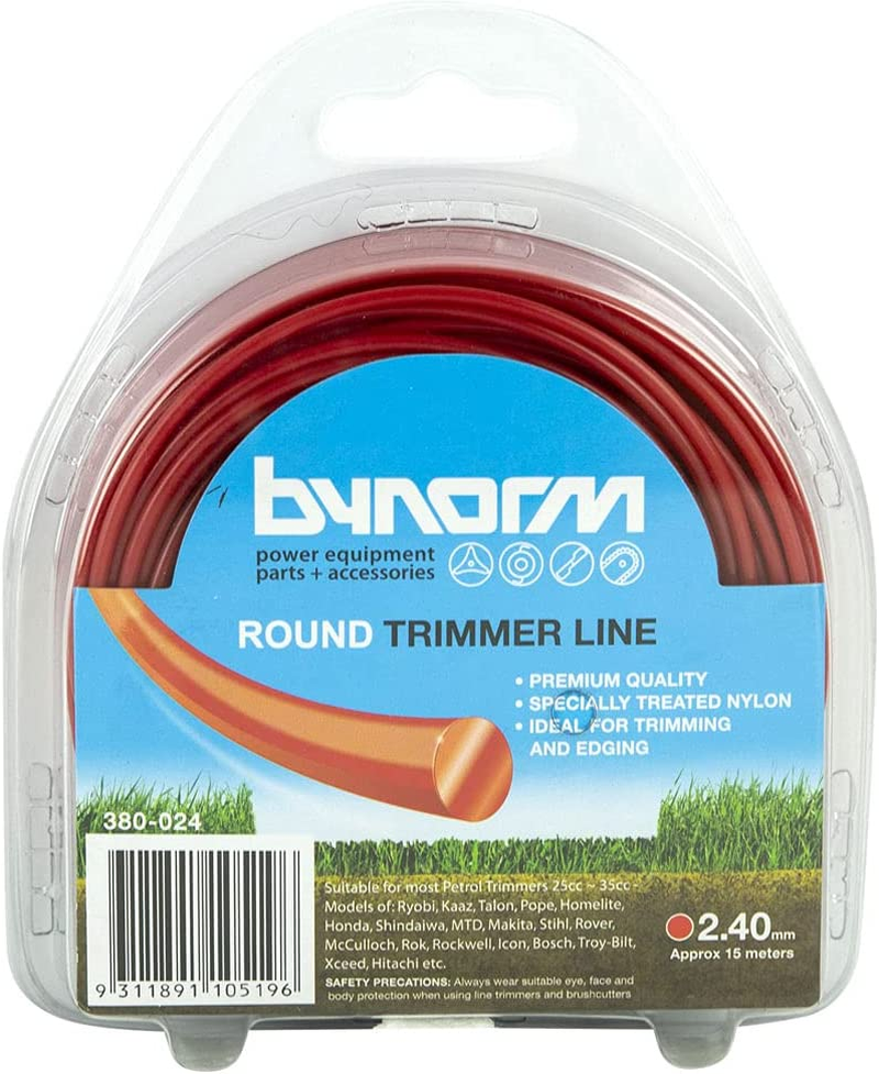 Specially Treated Nylon Power Equipment Parts 380-024 round Trimmer Line, 2.4 Mm Diameter Idol for Trimming and Edging (Pack of 1, Red)